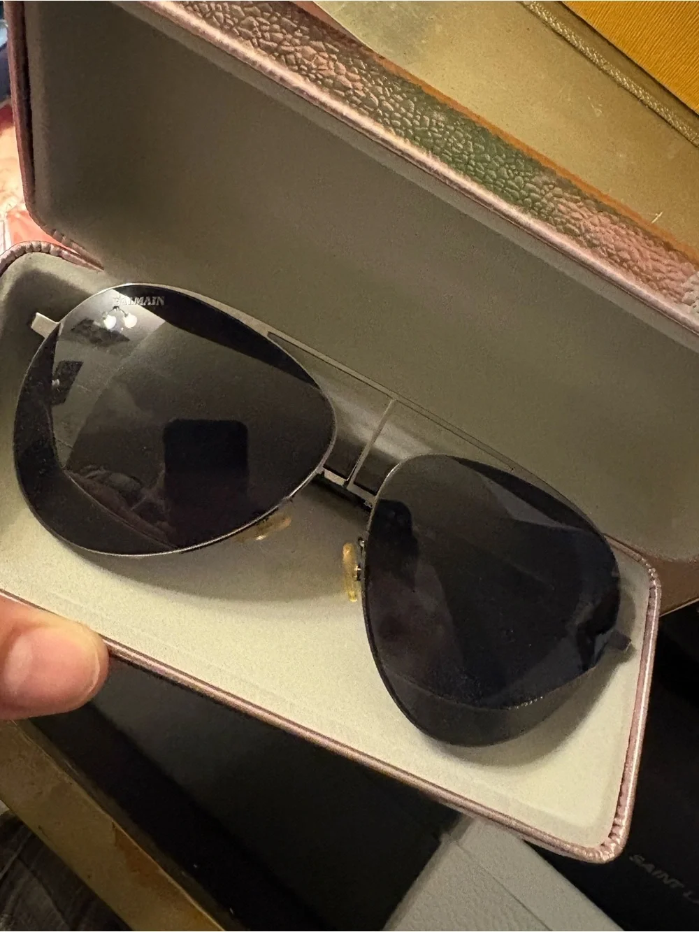 Balmain Black Sunglasses Temple Arm with White Logo